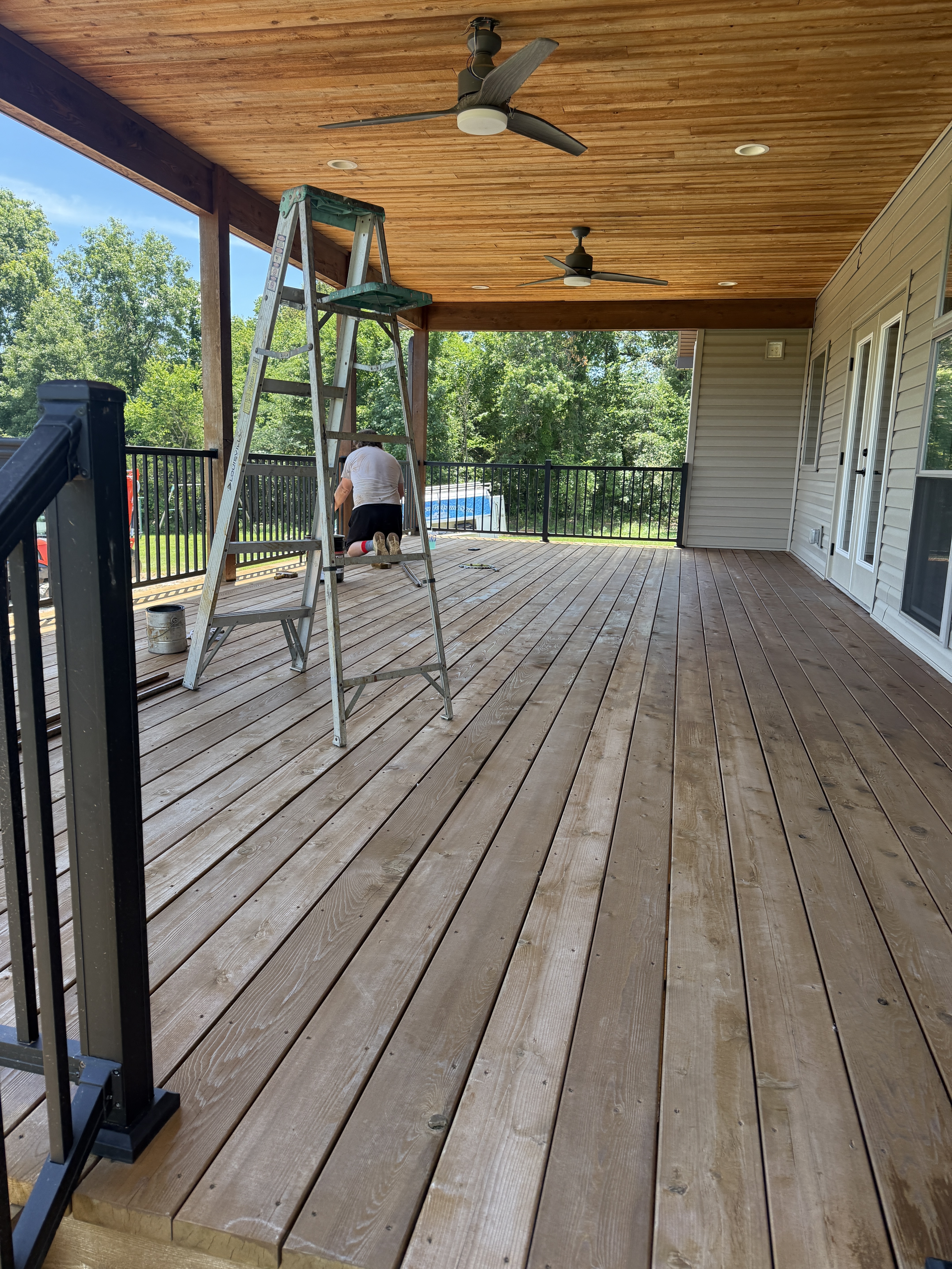 Weathered deck before restoration