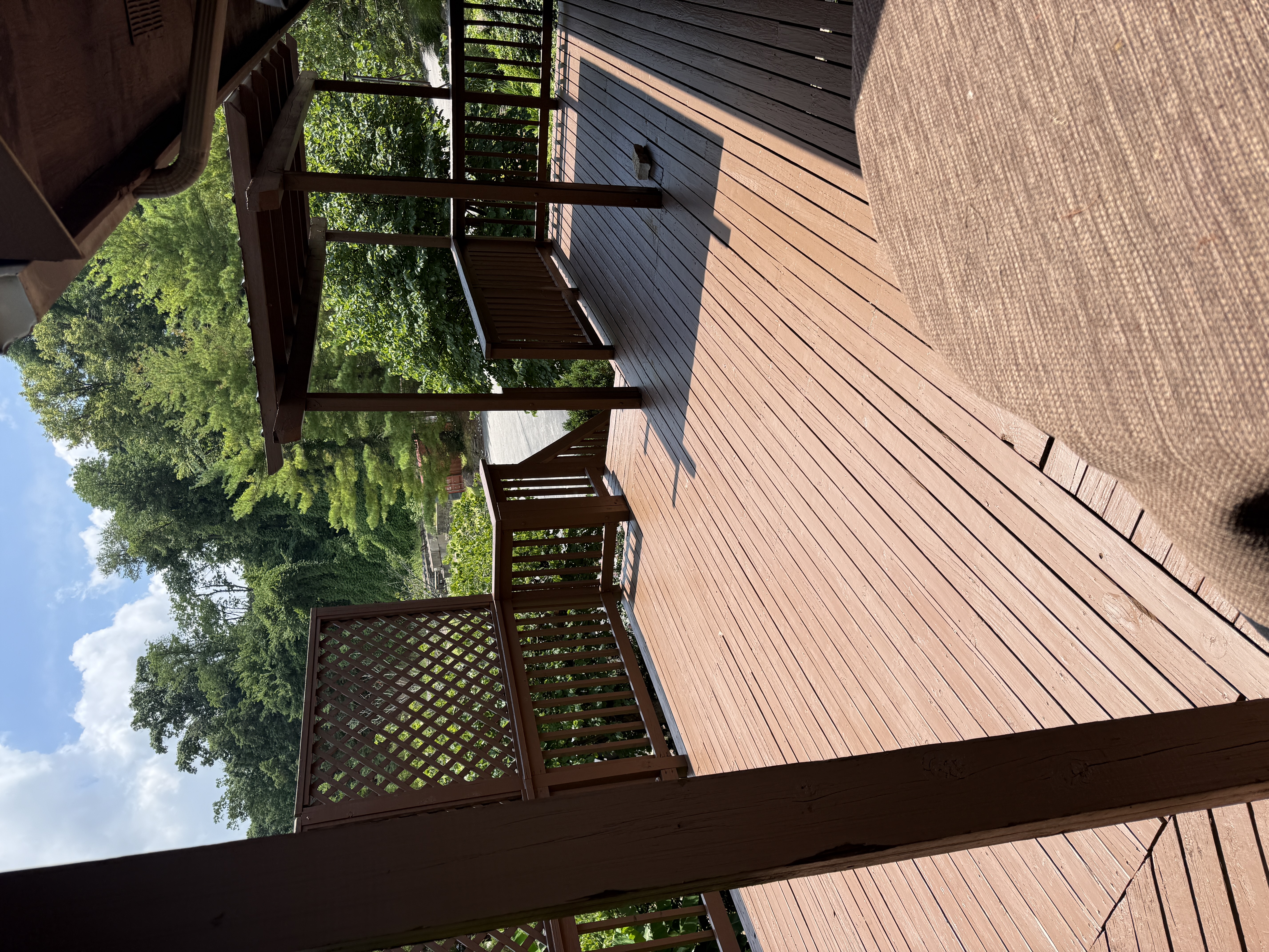 Covered deck with ceiling fans